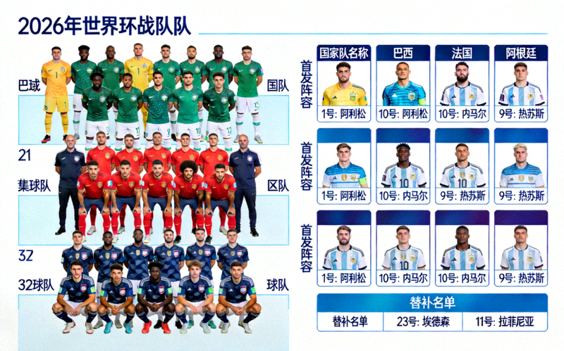 2026年世界杯参赛国家队集体合影与阵容展示